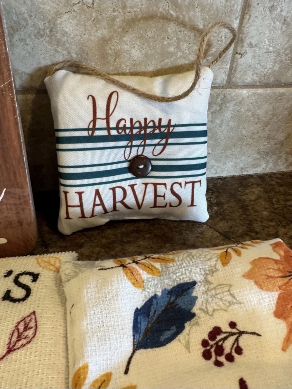 6 Pc Fall Harvest Kitchen Decor Lot Towels Signs Farmhouse Pumpkin Truck
